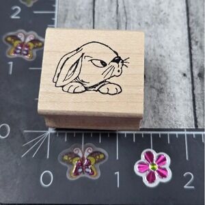 Art Impressions Bunny K1750 Rabbit 1999 Annoyed Side Eye Rubber Stamp Wood #V32